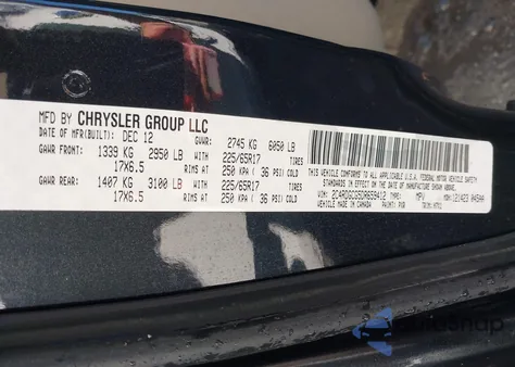 2013 Dodge Grand Caravan Sxt z USA, uszkodzony, nr VIN 2C4RDGCG5DR659412